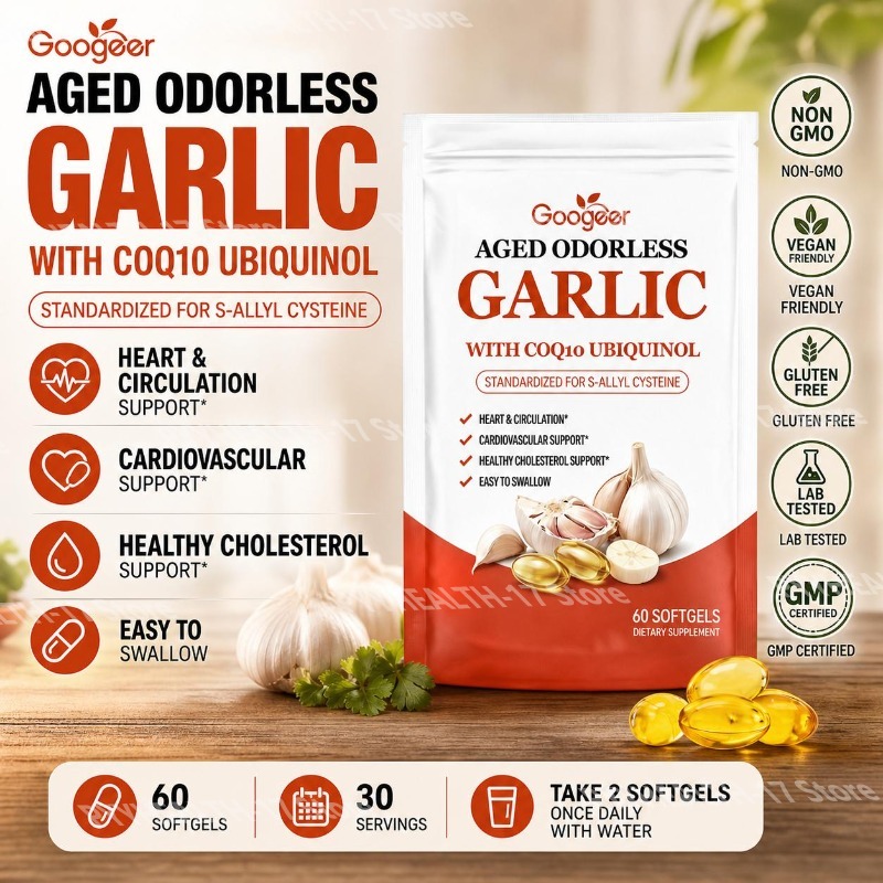 Coq10 Ubiquinol Softgel - Googeer Aged Odorless Garlic Softgels com