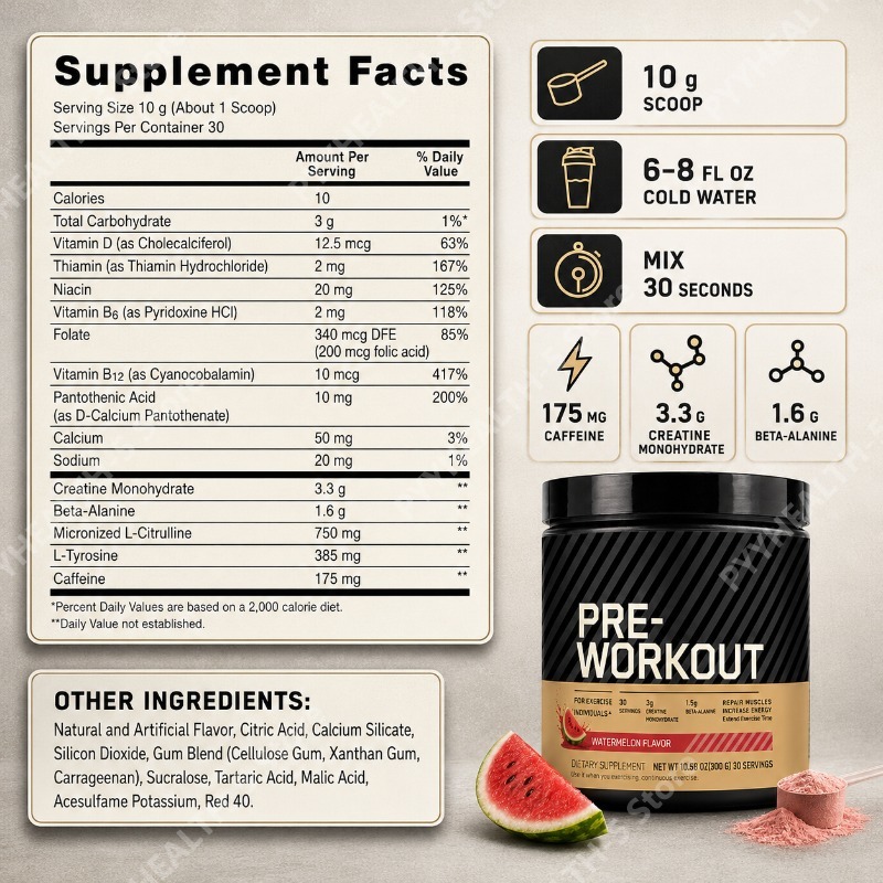 Pó Pré-Treino com Creatina, Be - Pre Workout Supplement avaliação e preço
