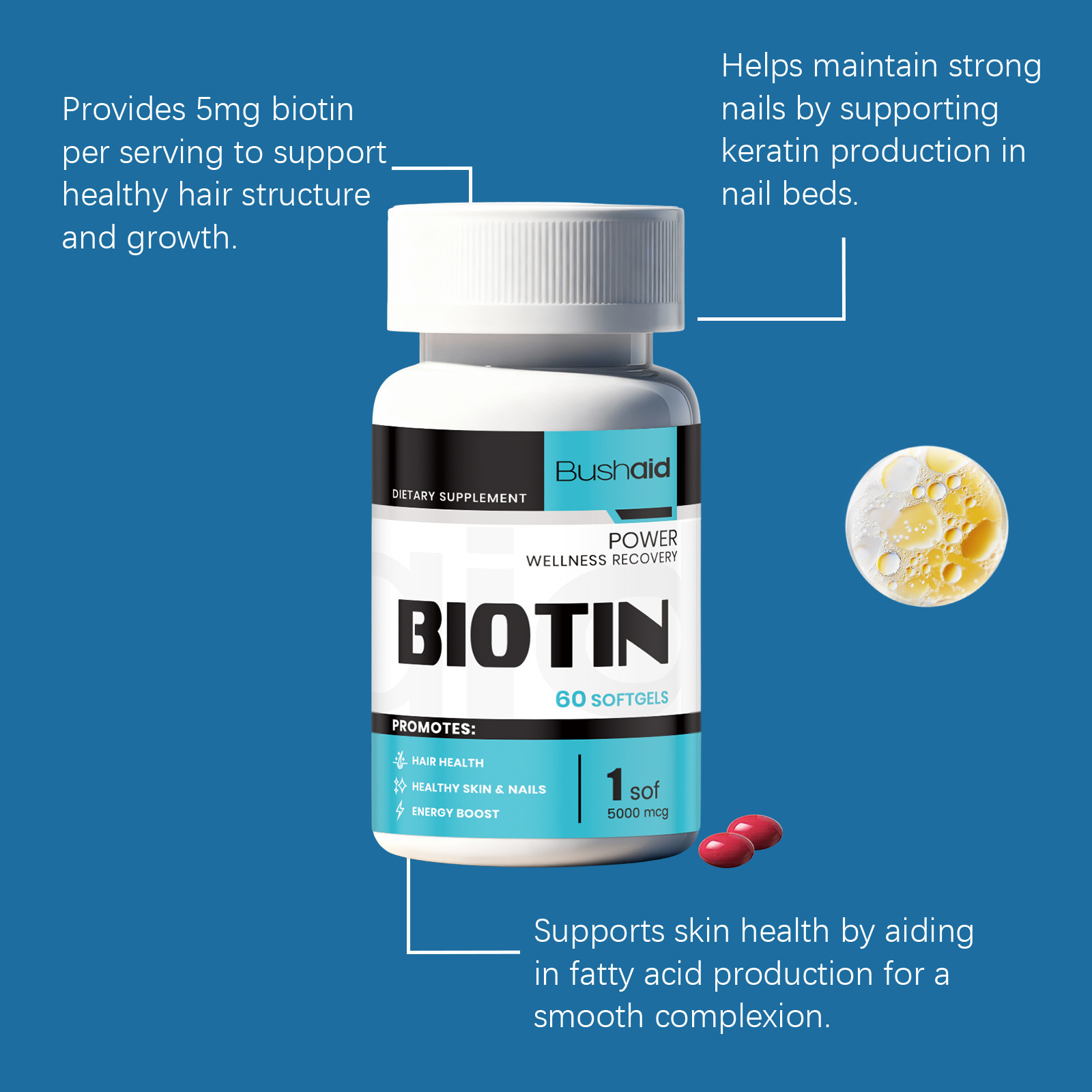 Biotina de Alta Potência, Vita - Biotin Hair Growth avaliação e preço